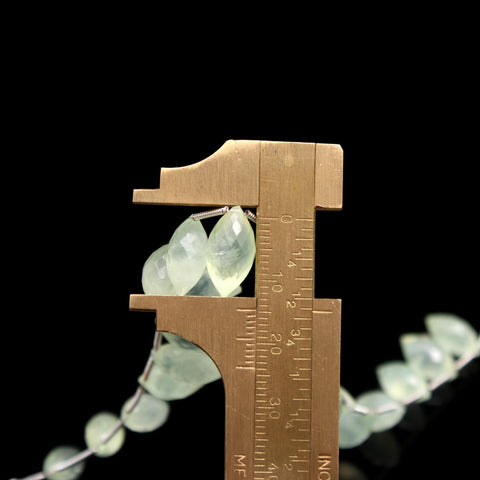 Prehnite Green Dew Drop Faceted Natural Beads