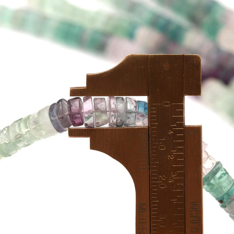 Fluorite Shaded Multi Color Tire Faceted Natural Beads 8 Inches