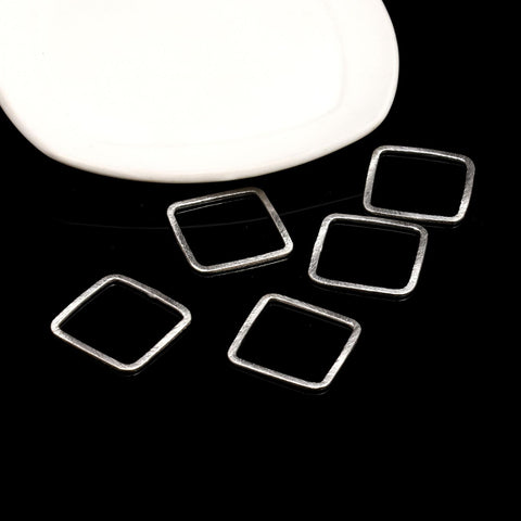 Silver Coated Brass Outline 24MM Square Blank