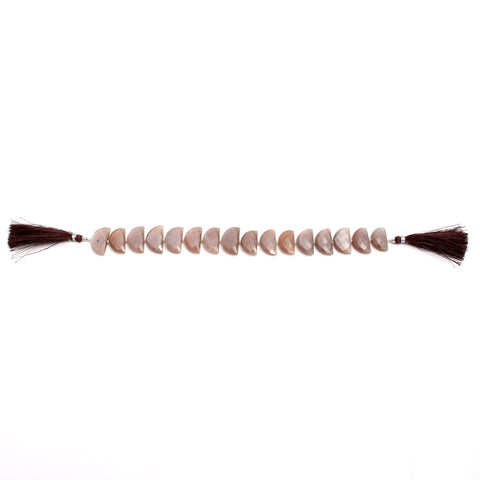 Chocolate Moonstone Brown D Shape Faceted Natural Beads