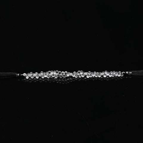 Crystal Quartz White Drop Faceted Natural Beads