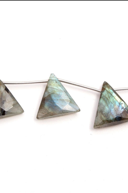 Labradorite Triangle Faceted Natural Beads