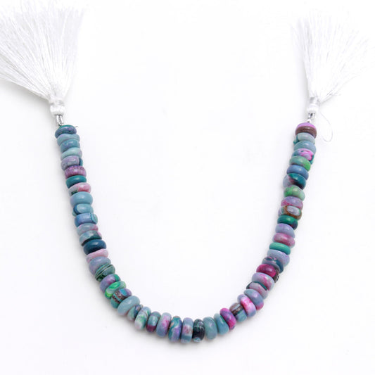 Multi Opal Multicolor Rondell Smooth Natural Beads 8 Inches Strands
