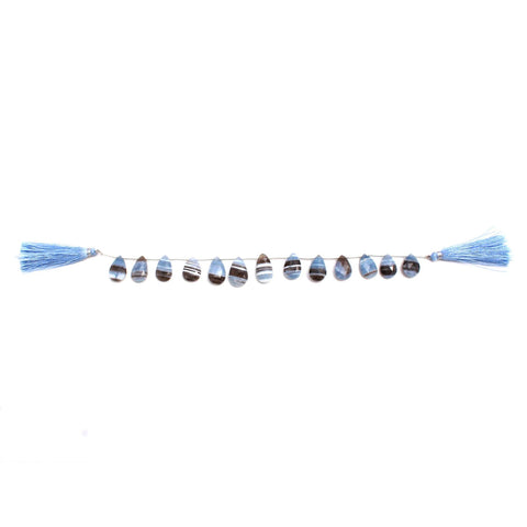 Boulder Opal Blue/Grey Pear Faceted Natural Beads