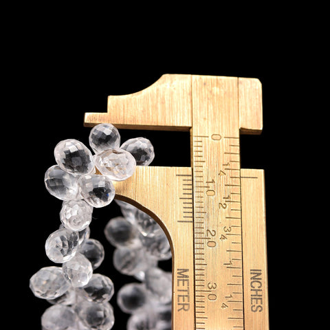 Crystal Quartz White Drop Faceted Natural Beads