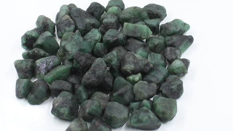 Emerald Green Raw Faceted Natural Beads