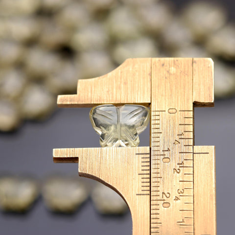 Lemon Quartz Yellow Butterfly Carving Natural 9 MM Stone