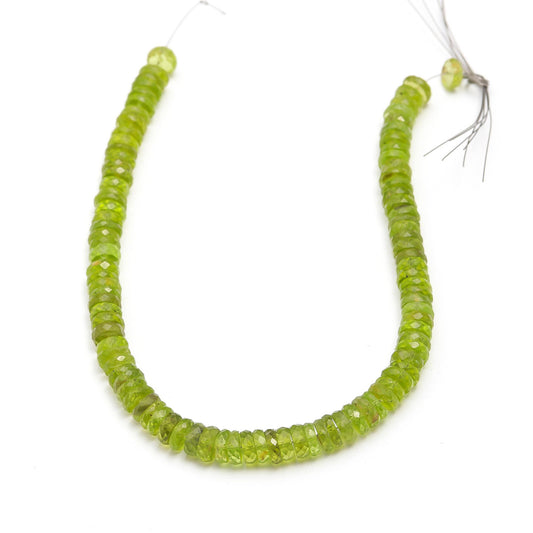 Peridot Green Tire Faceted Natural Beads 15 Inches Strands