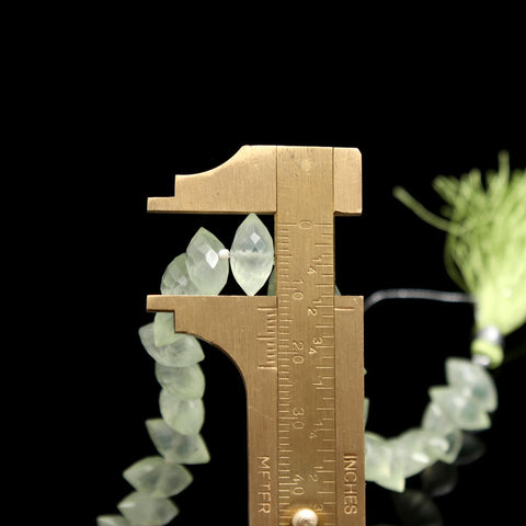 Green Amethyst Dew Drop Faceted Natural Beads