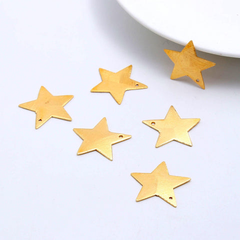 Gold Coated Brass Solid 25MM Star Blank