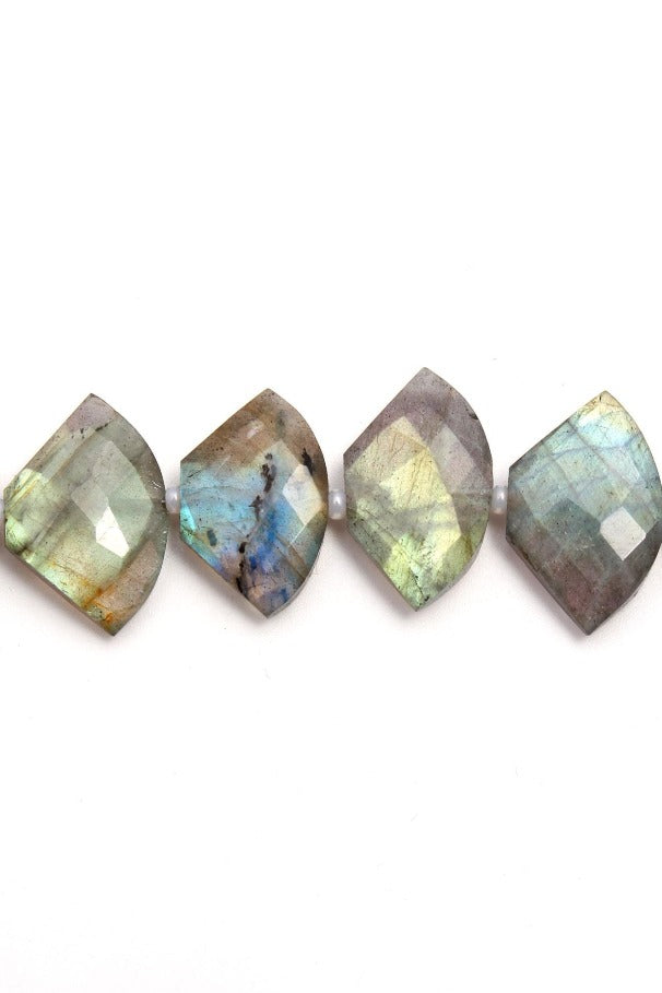 Labradorite Grey Axe Faceted Natural Beads
