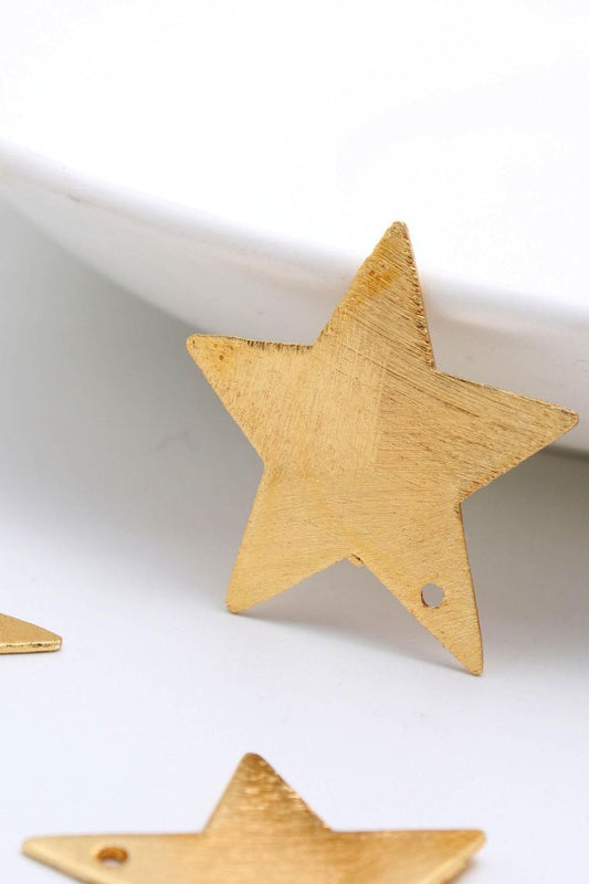 Gold Coated Brass Solid 25MM Star Blank