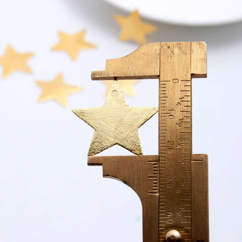 Gold Coated Brass Solid 25MM Star Blank