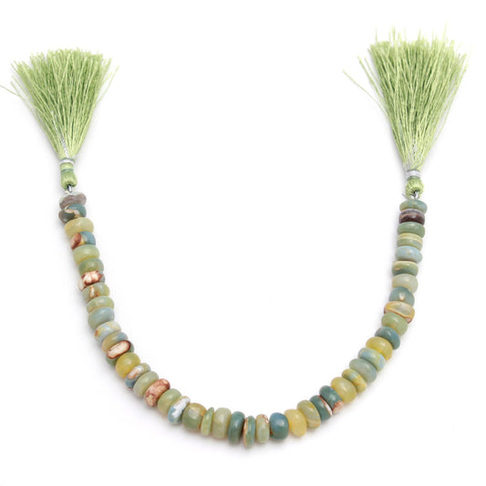 Bumblee Opal Yellow Rondell Smooth Natural Beads 8 Inches Strands