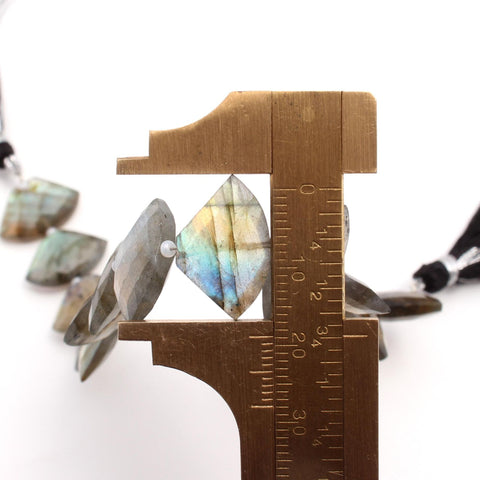 Labradorite Grey Axe Faceted Natural Beads