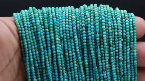 Turquoise Green Round Smooth Natural Beads