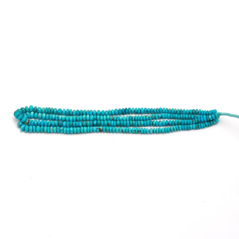 Sleeping Beauty Turquoise Blue Rondelle Faceted Natural Beads 16 inches Strands