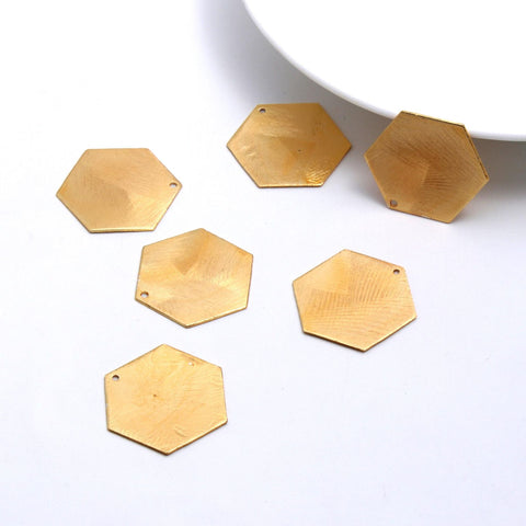 Gold Coated Brass Solid 30MM Hexagon Blank