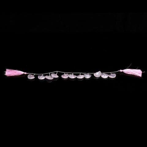 Rose Quartz Pink D Shape Faceted Natural Beads