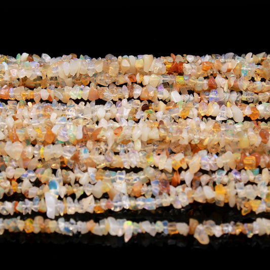 Multi Ethiopian Opal Chips Smooth Natural Beads 34 Inches Strands