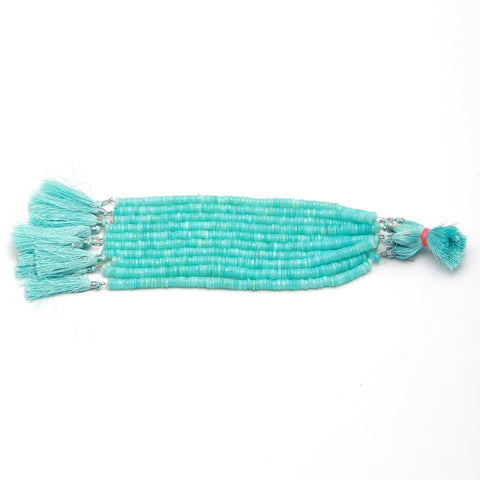 Amazonite Green Tire Faceted Natural Beads 8 Inches Strands