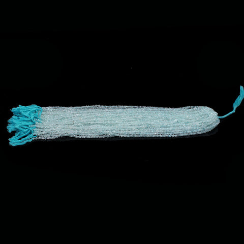 Aquamarine Blue Rondell Faceted Natural Beads 13.5 Inches Strands