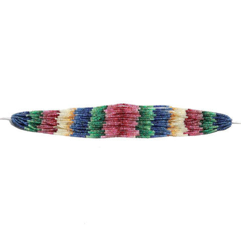 Multi Sapphire Shaded Multicolor Rondell Smooth Natural Beads 16 inches Strands