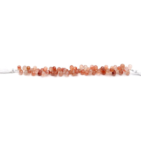 Carnelian Orange Drop Faceted Natural Beads 8 inches Strands