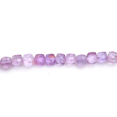Amethyst Purple Cube Faceted Natural Beads 8 Inches Strands