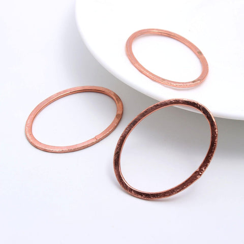 Copper Coated Brass Outline 40 x 30MM Oval Blank