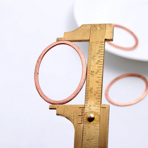Copper Coated Brass Outline 40 x 30MM Oval Blank