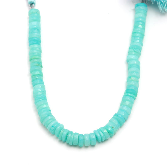 Amazonite Green Tire Faceted Natural Beads 8 Inches Strands