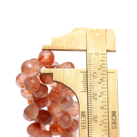 Carnelian Orange Drop Faceted Natural Beads 8 inches Strands