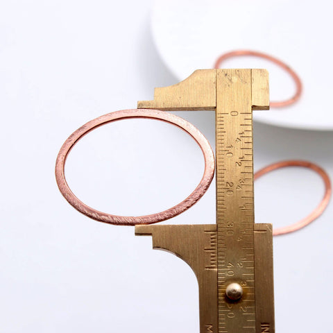 Copper Coated Brass Outline 40 x 30MM Oval Blank