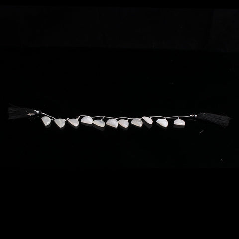 White Moonstone White D Shape Faceted Natural Beads