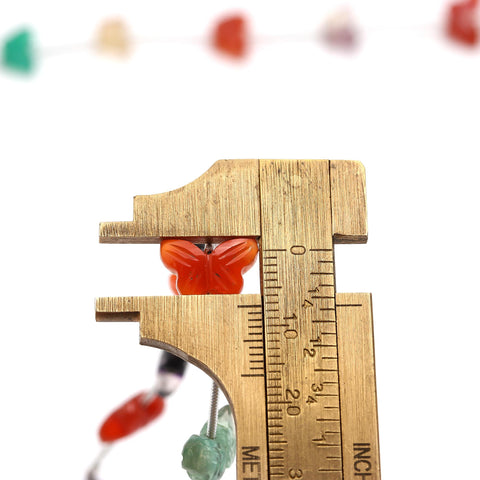 Multi Stones Multicolor Butterfly Carving Natural Beads 6 Pieces