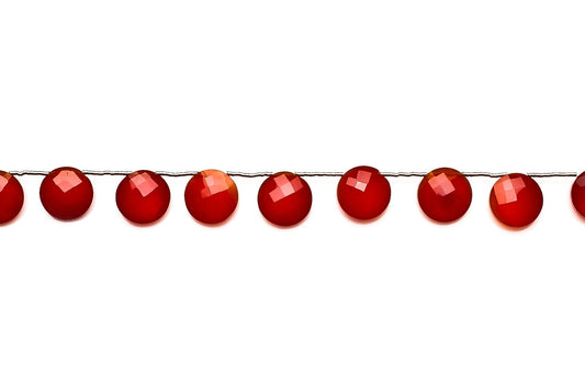 Carnelian Orange Coin Faceted Natural Beads