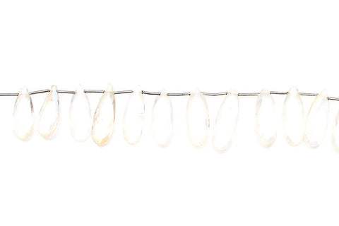 Crystal Quartz Clear Pear Faceted Coating Beads