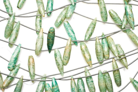 Amazonite Green Long Drop Faceted Natural Beads