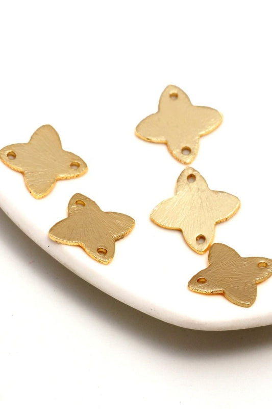 Gold Coated Brass Solid Four Petals Blank