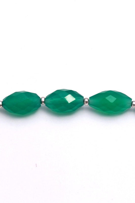 Green Onyx Dew Drop Faceted Natural Beads