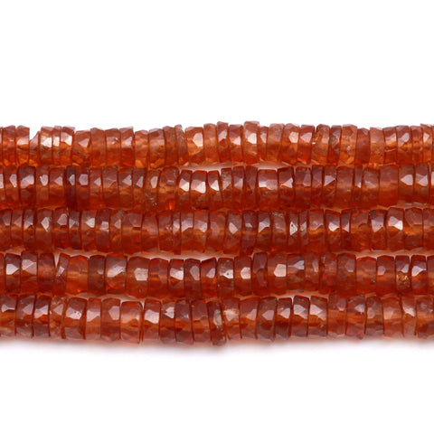 Carnelian Orange Tire Faceted Natural Beads 13.5 Inches Strands