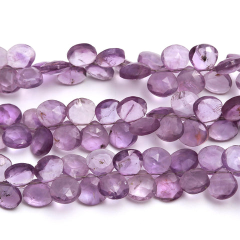 Amethyst Pink Heart Faceted Natural Beads 8 Inches Strands