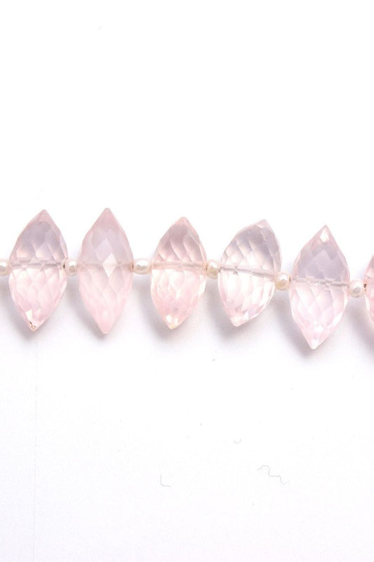 Rose Quartz Pink Dew Drop Faceted Natural Beads