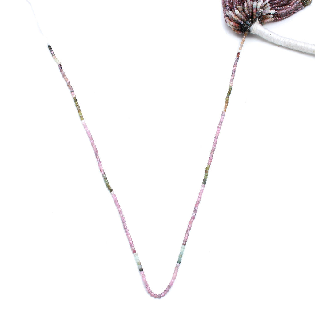 Multi Tourmaline Multi Color Round Faceted Natural Beads 12.5 Inches Strands