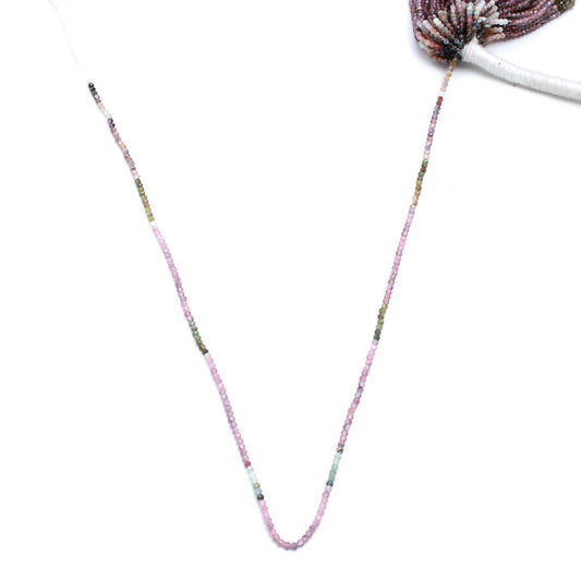 Multi Tourmaline Multi Color Round Faceted Natural Beads 12.5 Inches Strands