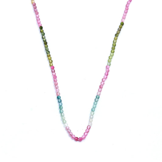 Watermelon Tourmaline Shaded Multicolor Round Faceted Natural Beads 12.5 Inches Strands