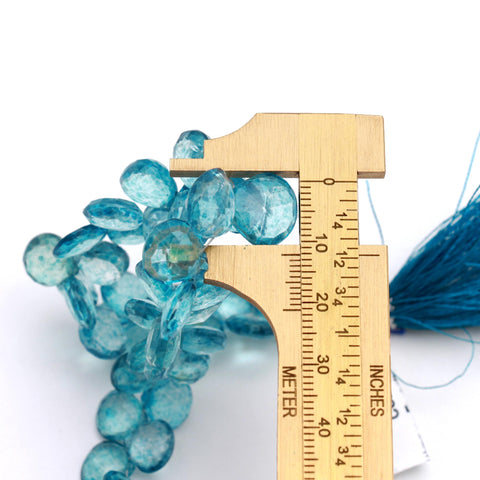 London Blue Topaz Pear Faceted Natural Beads 8 Inches Strands