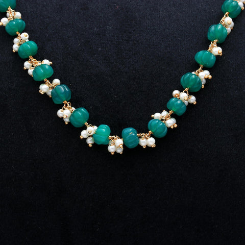 Jade Green Watermelon Smooth Natural Beads Necklace 24 Inches strands