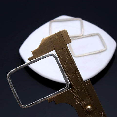 Silver Coated Brass Outline 40 x 30MM Rectangle Blank